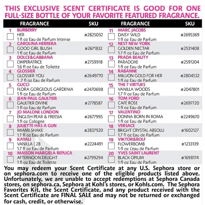 Sephora Favorites
Holiday Perfume Sampler Set w/ Redeemable Voucher