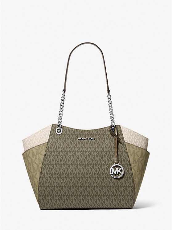 Michael Kors Outlet Jet Set Large Signature Logo Shoulder Bag