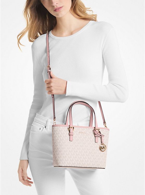 Michael Kors Outlet Jet Set Travel Extra-Small Logo Top-Zip Tote Bag