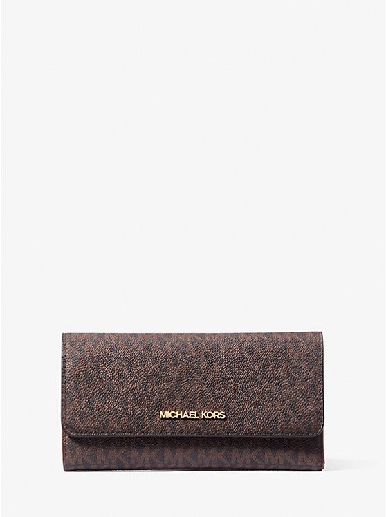 Michael Kors Outlet Jet Set Large Logo Trifold Wallet