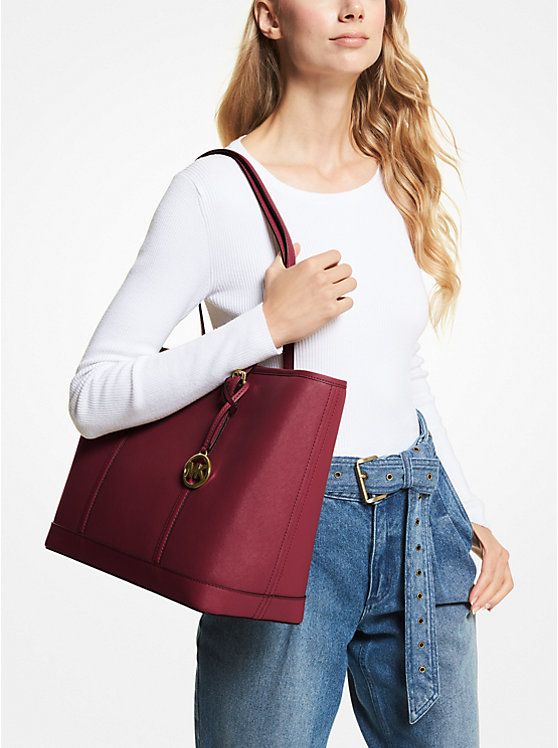 Michael Kors Outlet Jet Set Travel Large Saffiano Leather Tote Bag