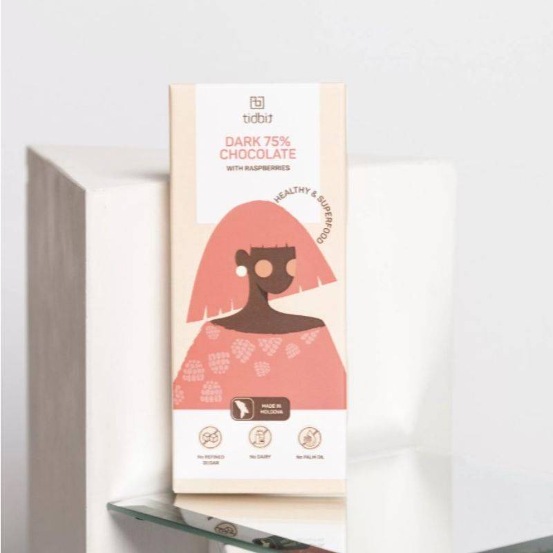 Ciocolata 75% cu zmeura 30 g