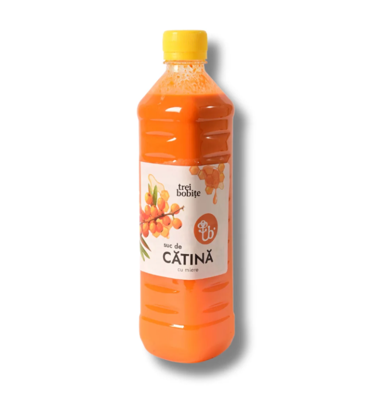 Suc de Cătină cu miere - TREI BOBIȚE - 500 ml