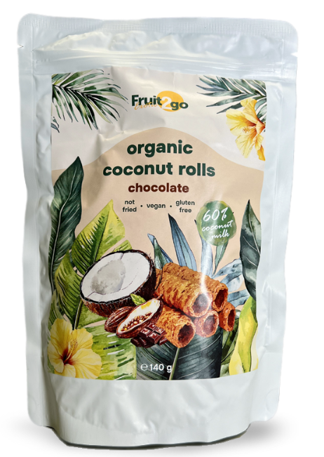 Rulouri din nucă de cocos cu ciocolată - organic