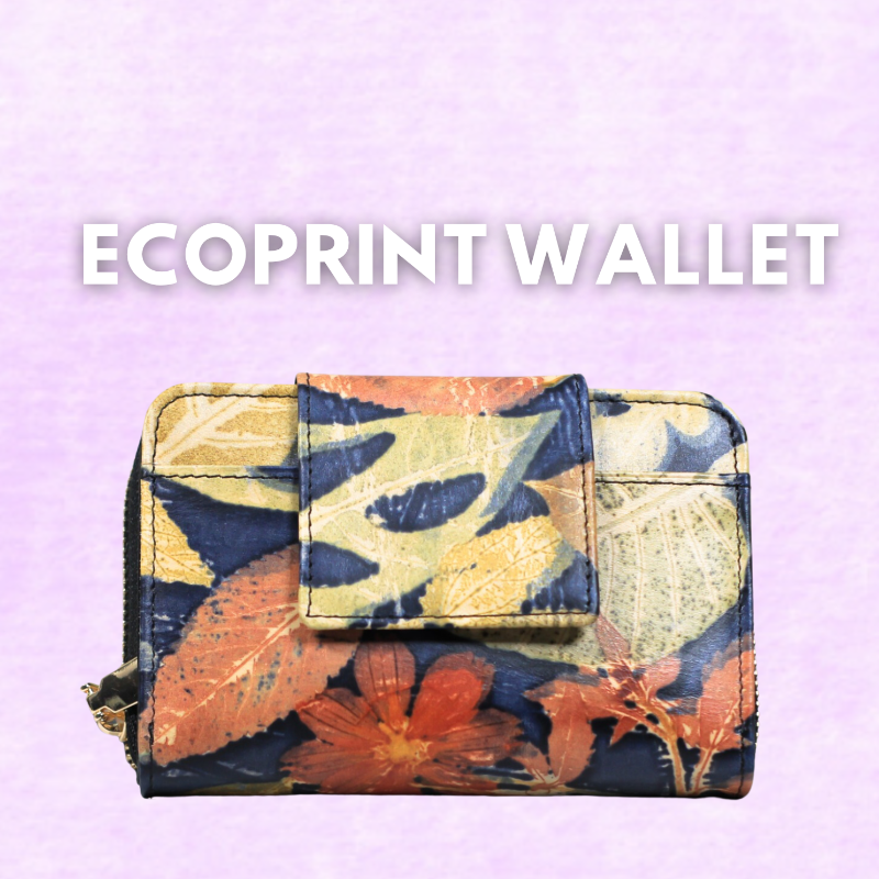Florist Ecoprint Wallet Dompet Kulit Sapi Cantik