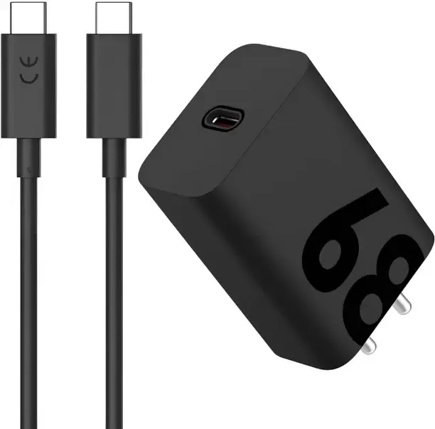 Motorola 68 W TurboPower 3.0 3 A Wall Charger for Mobile with Detachable Cable  (#JustHere Charger for Motorola 50 Ultra, Cable Included)