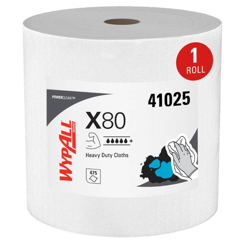 WIPE CLOTHS - WYPALL X80 HEAVY DUTY WIPE CLOTHS 12.4 Inch x 12.2 Inch SHEETS