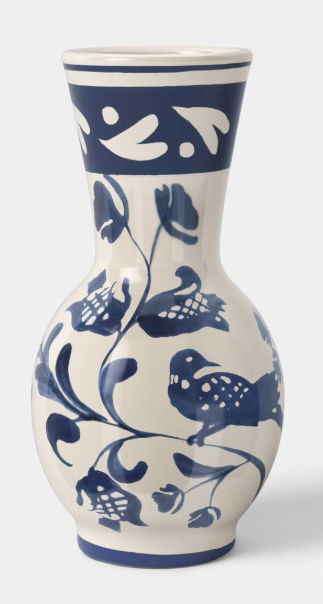Blue Painted Ceravic Bud Vase