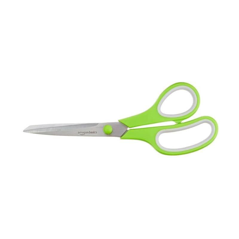 SCISSORS - AMAZON BASICS GREEN SCISSORS 8 Inch
