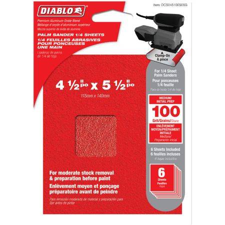 DIABLO SANDING SHEETS FOR PALM SANDER 100 GRIT