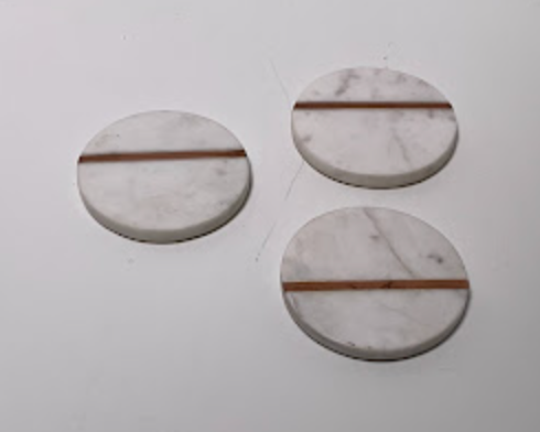Round Marble Striped Coaster