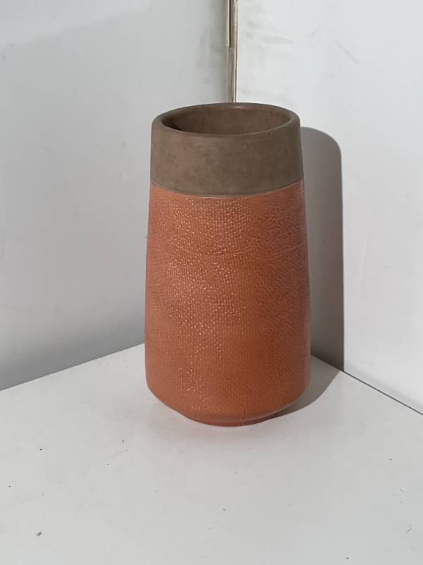 Burnt Coral Textured Tall Vase