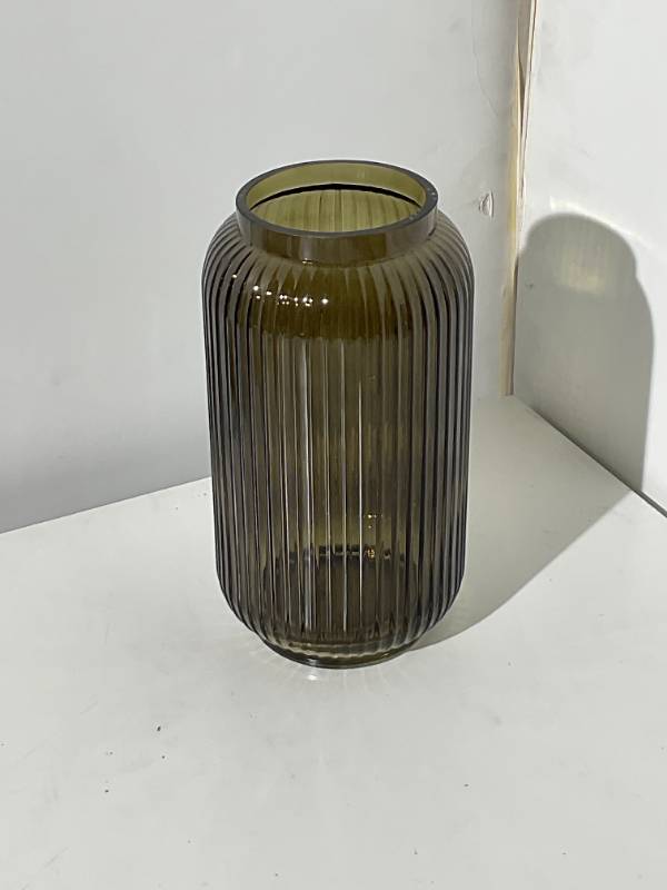 Ribbed Glass Jug Vase