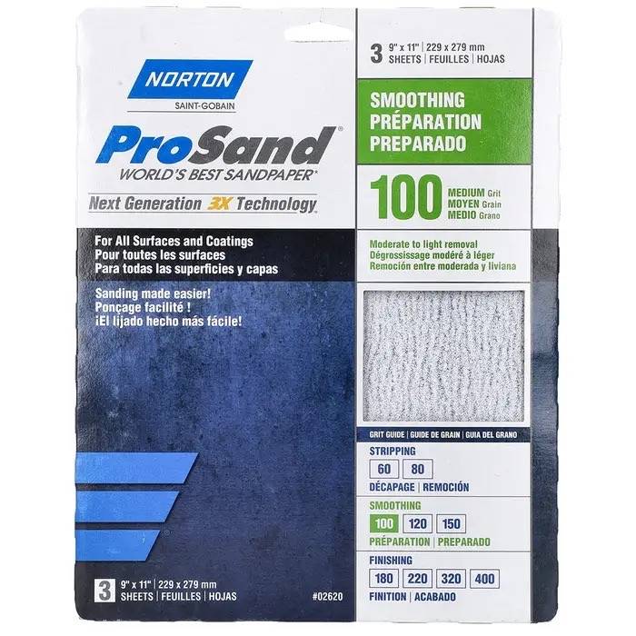 NORTON 100 GRIT SANDING PAPER