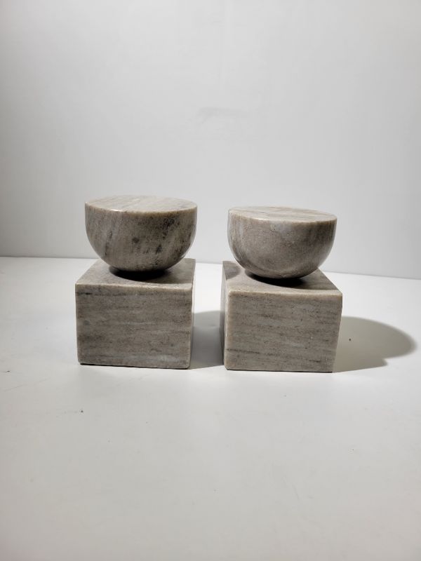 Beige Marble Pedestals (2 Pieces)