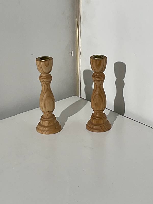 Anthropologie Wood Taper Holder #1