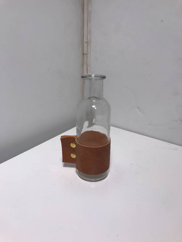 leather Wrapped Bottle Vase 14