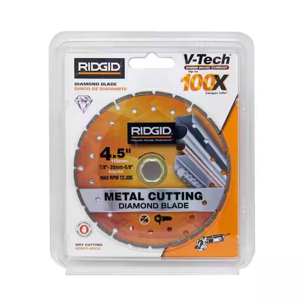CUT OFF WHEEL - RIDGID METAL CUTTING DIAMOND BLADE CUT OFF WHEEL 4 1/2 Inch