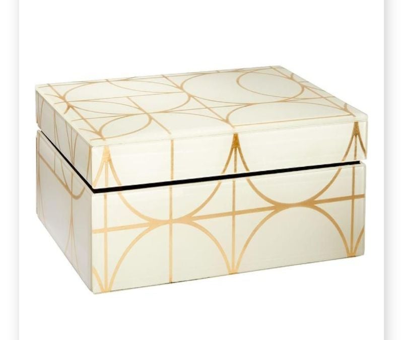 White Gold Glass Jewlery Box