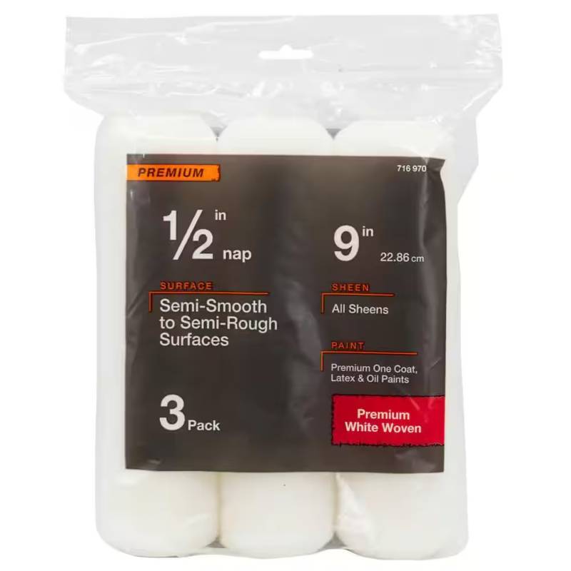 PAINT ROLLER SEMI SMOOTH TO SEMI ROUGH SURFACE 9 Inch ROLLS