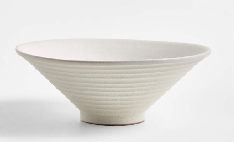 Otsu White Cermaic Textured Center Piece Bowl