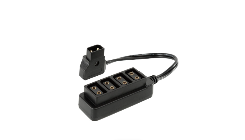 D-Tap Splitter Cable D-Tap Male to 4 Port D-Tap Female Power Supply for V-Mount Camera Battery 23 inch