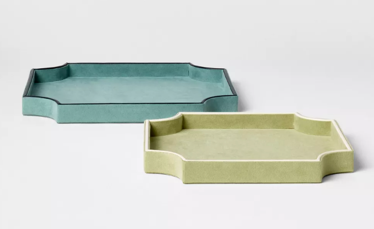 Faux Suede Trays (Set of 2)