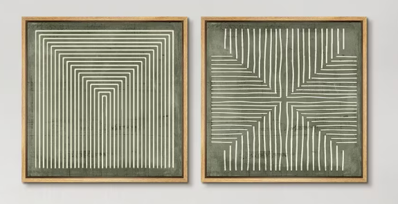 Duotone Geometric Maze Line Artwork