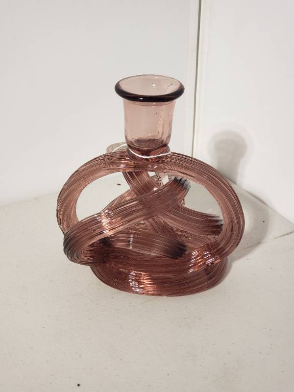 Twisted glass candle holder