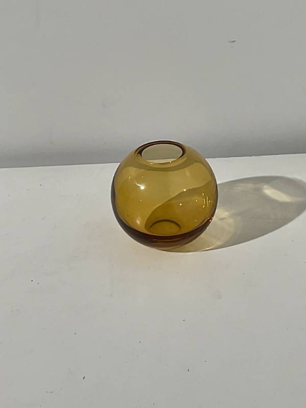 Amber Gradient Bulb Glass Vase