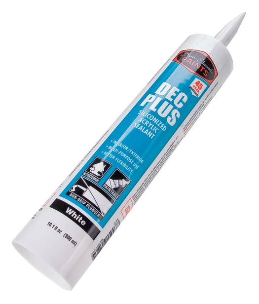 CAULK - DUNN-EDWARDS DEC PLUS MULTI PURPOSE SILICONIZED ACRYLIC SEALANT WHITE 10.1 FL OZ