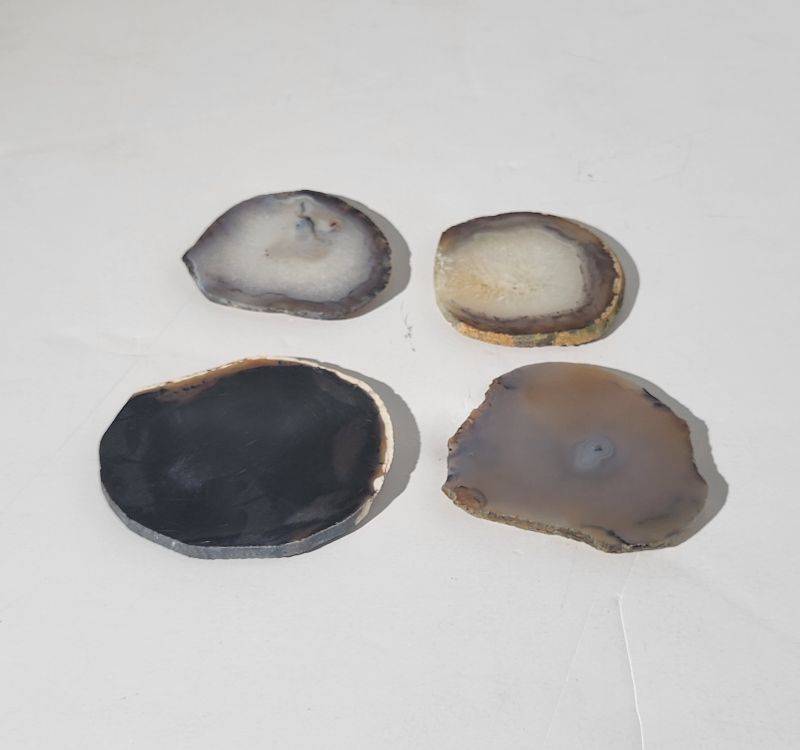 Agate Coasters With Trip Set of 4