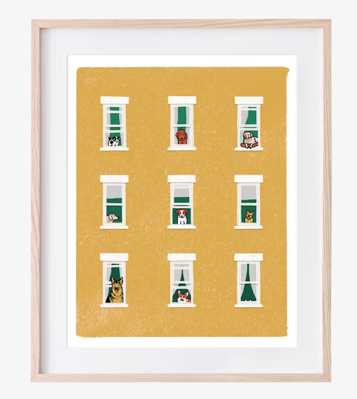 Dogs In the Windows Art Print