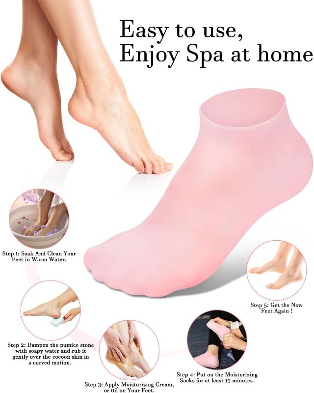 Pack of 2 Moisturizing Silicone Spa Gel Gloves & Socks