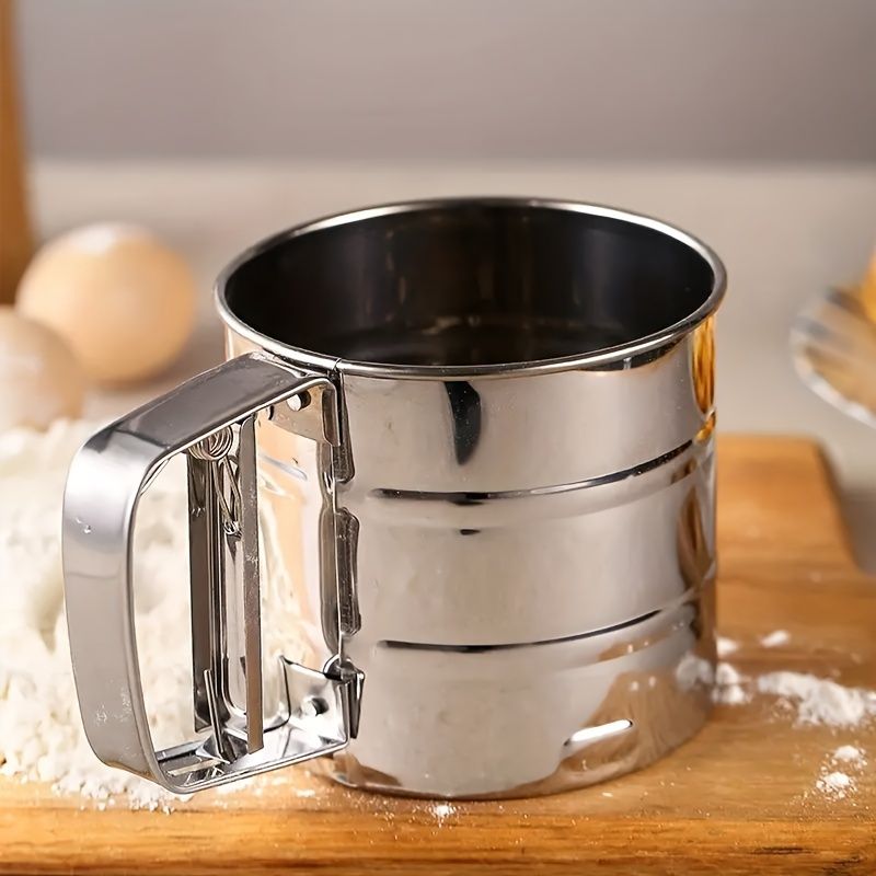 Stainless Steel Flour Sifter Handheld Semi-Automatic