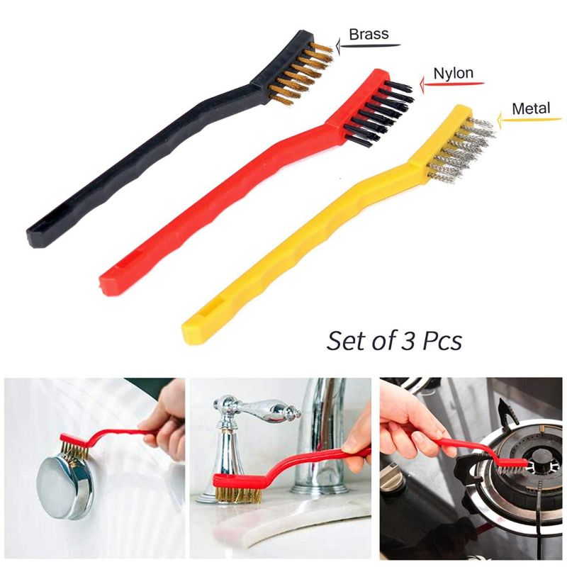 3 Pcs Wire Brush Set for Rust & Dirt Cleaning