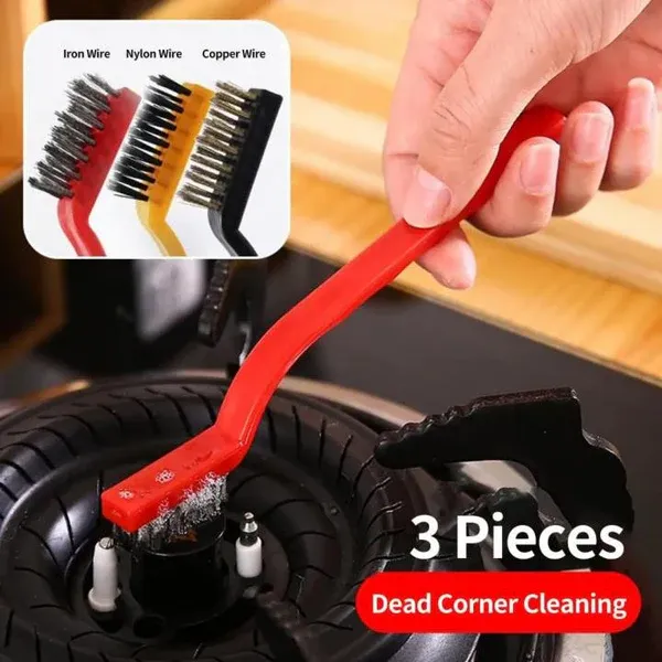 3 Pcs Wire Brush Set for Rust & Dirt Cleaning