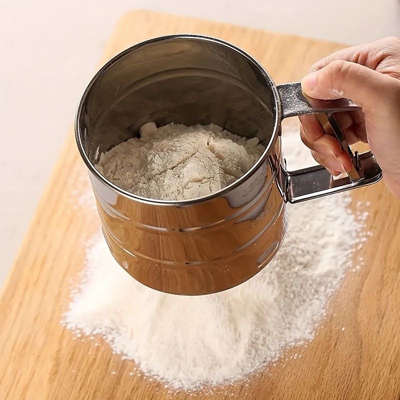 Stainless Steel Flour Sifter Handheld Semi-Automatic