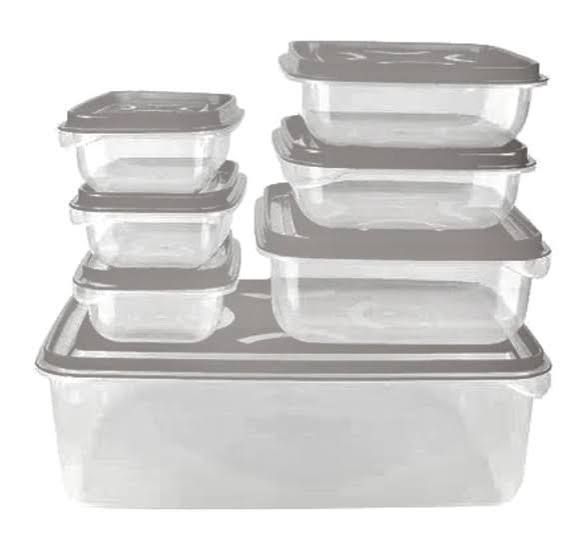 7-Piece Thumb Lock Food Storage Container Set – Airtight & Stackable | BPA-Free Plastic