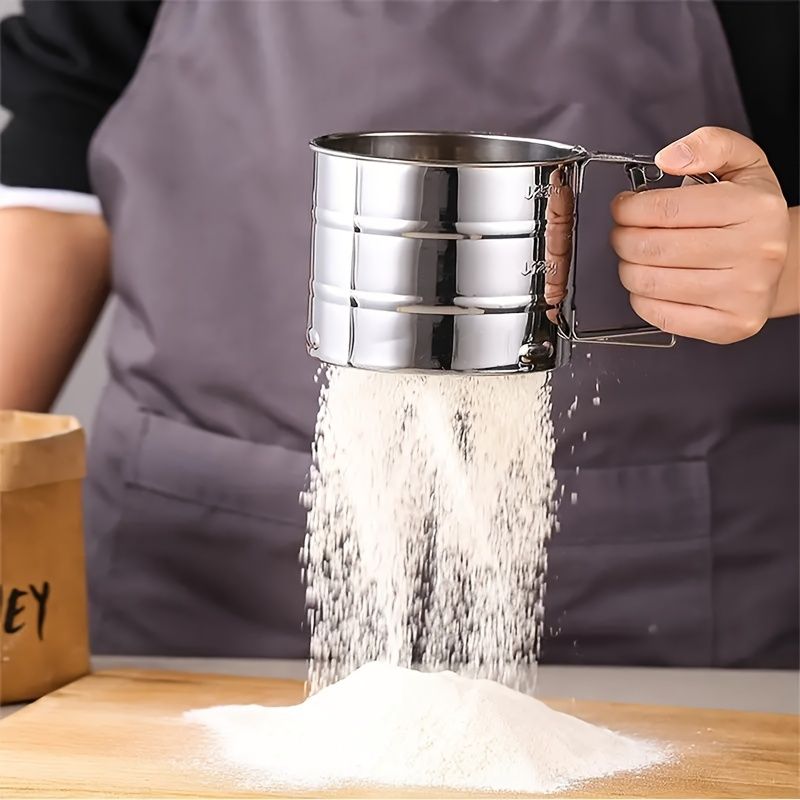 Stainless Steel Flour Sifter Handheld Semi-Automatic