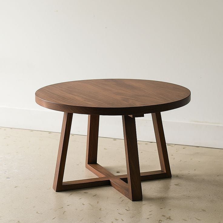 Modern Solid Wood Round Coffee Table