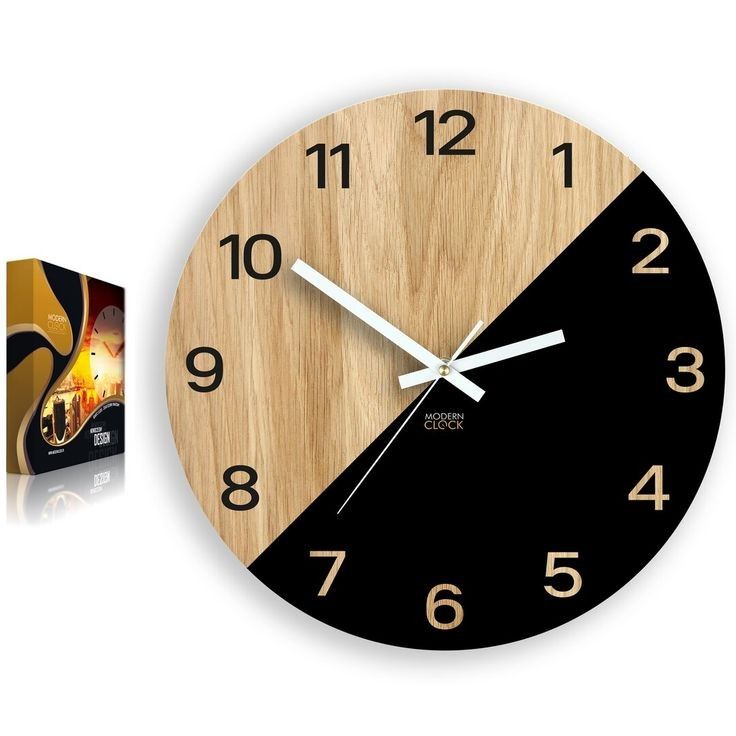 Modern Minimalist Wooden Wall Clock – Handmade Square Frame Design