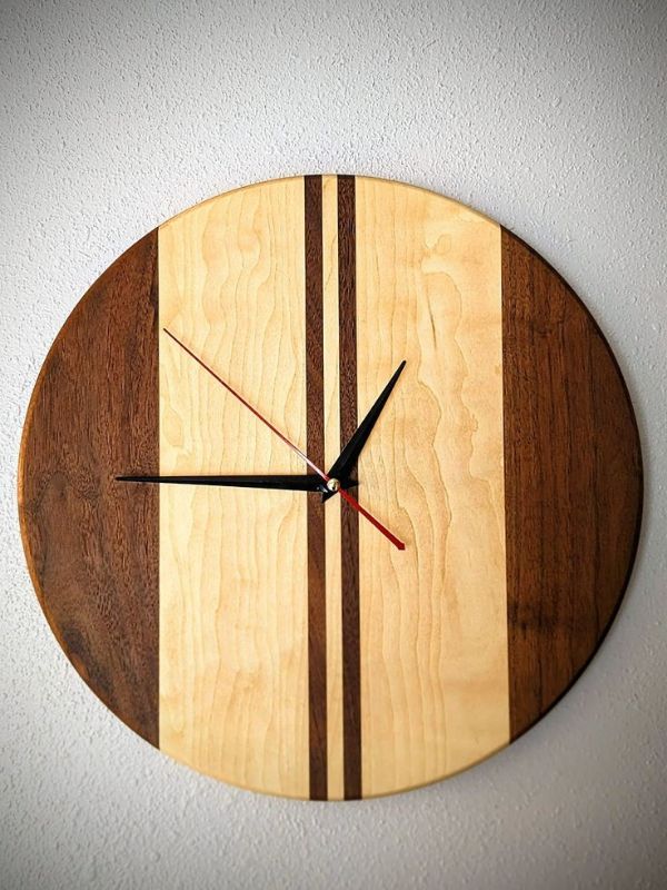 Handmade Wooden Wall Clock – Modern Natural Wood Design MW-01