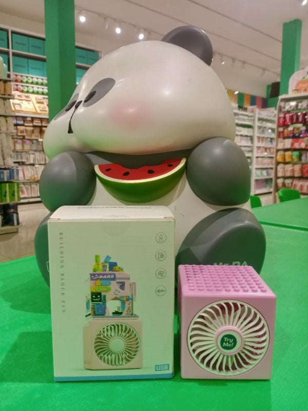 Kipas Angin Isi Ulang Kartun Blok Bangunan - Bar