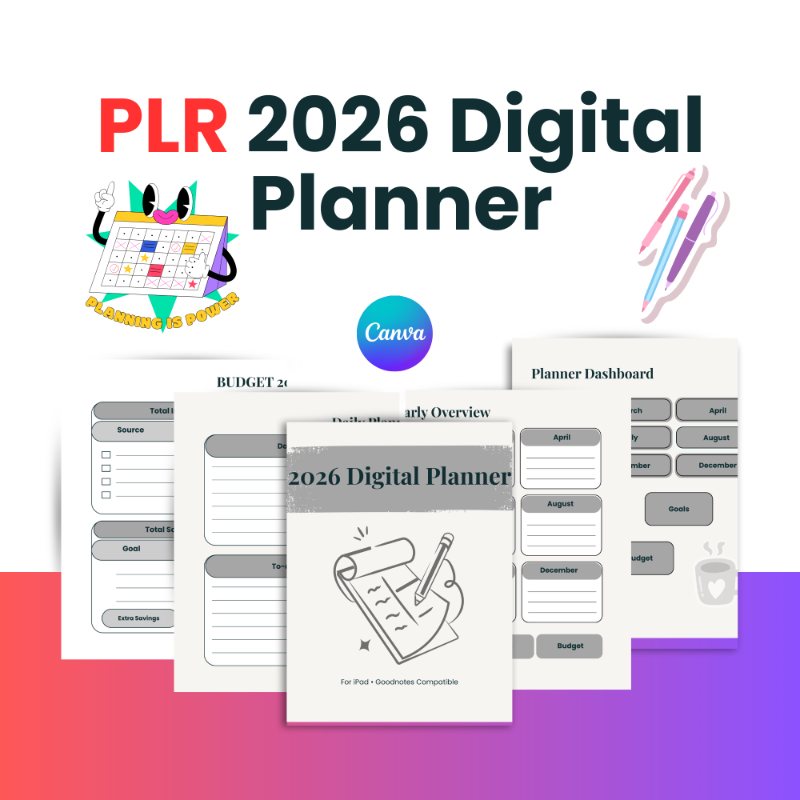 PLR 34 pages 2026 Digital Planner for iPad | Fully Hyperlinked ...