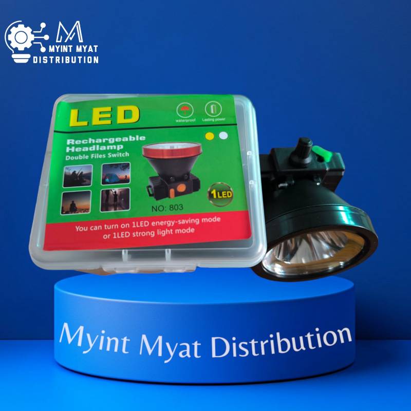 LED 803 လှည့်ဖြူကြီး ခေါင်းစီးဓာတ်မီး