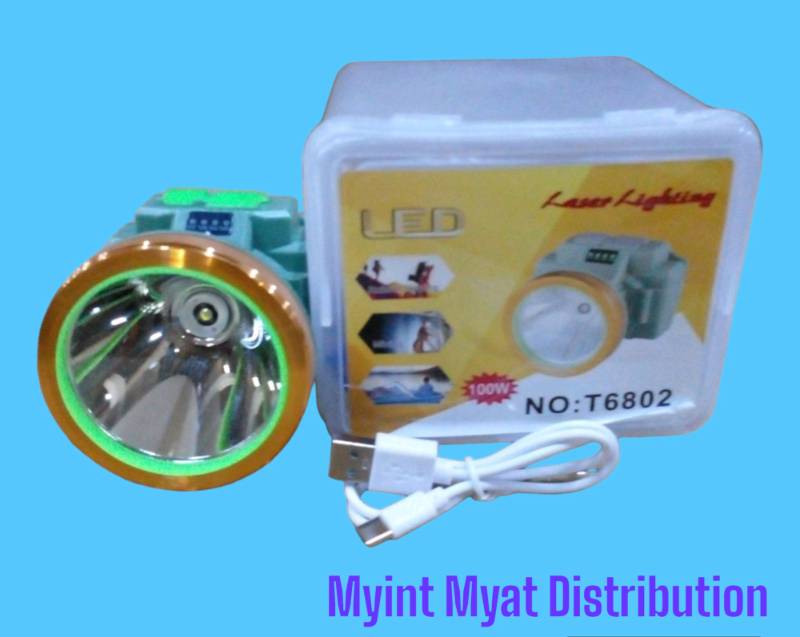Laser T6802 - ဓာတ်ခဲ ၂လုံးပါ  ခေါင်းစီးဓာတ်မီး