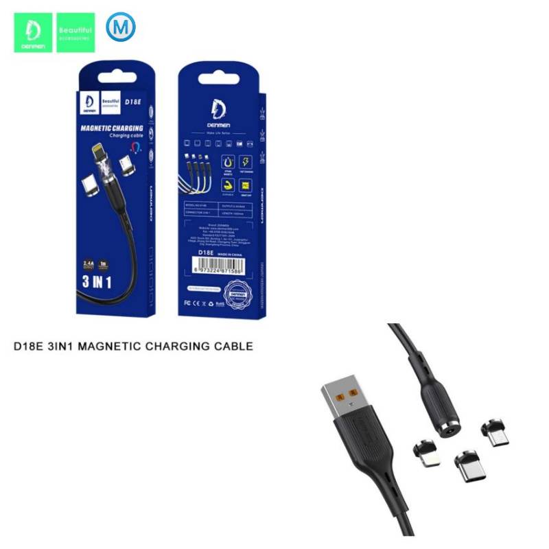 DENMEN D18E 3 In 1 Magnetic Cable