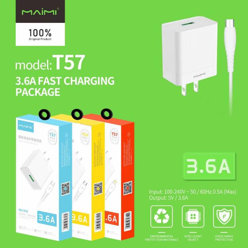 Maimi T57 - 3.6A Type C Charger Set