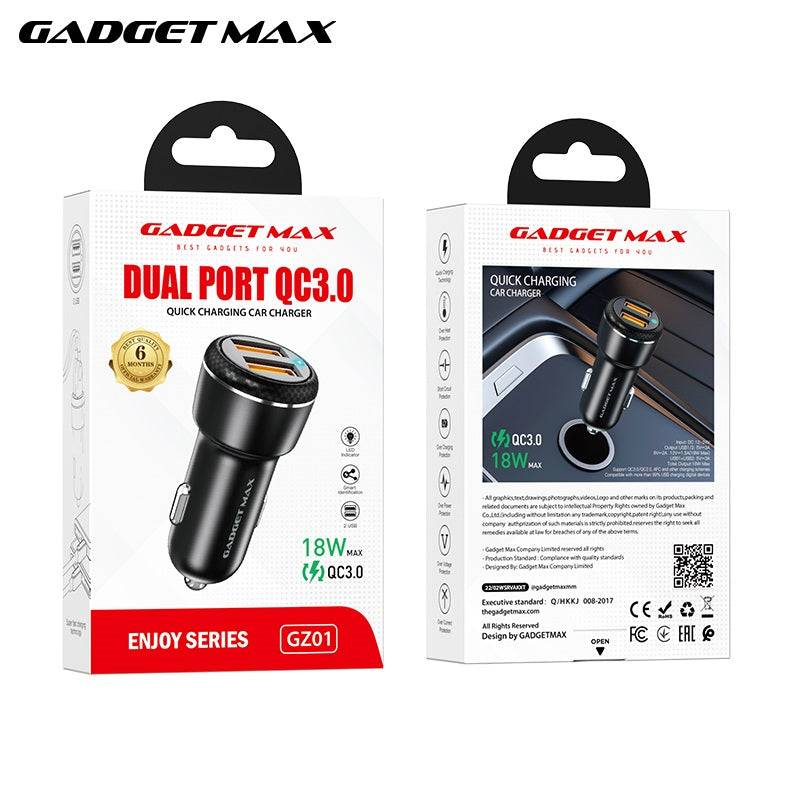 GADGET MAX GZ01 18W Dual Car Charger